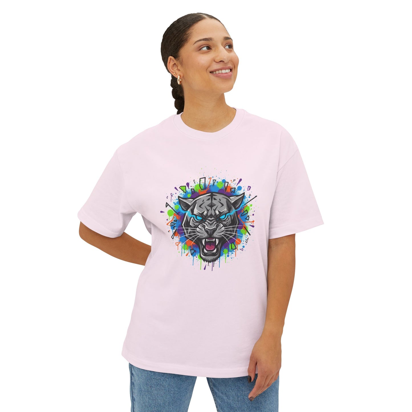 Tiger Graffiti Tee — Colorful Roaring Cat Graphic T-Shirt