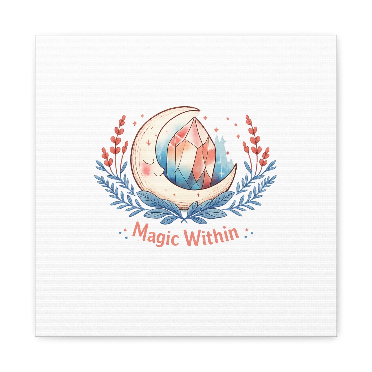 Magic Within Moon Crystal Canvas | witchcore, moon phase, crystals
