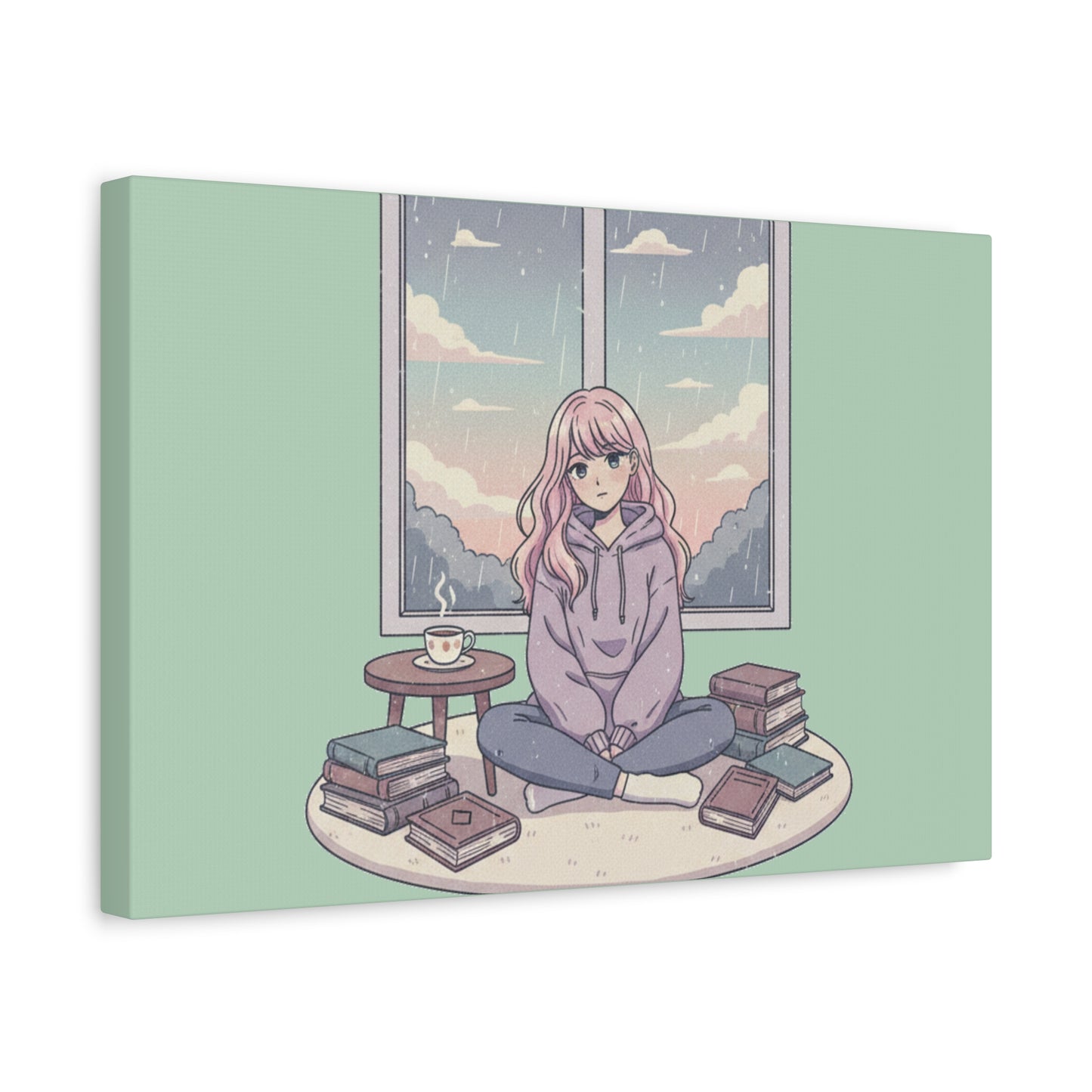 Cozy Girl Reading Wall Art — Matte Stretched Canvas