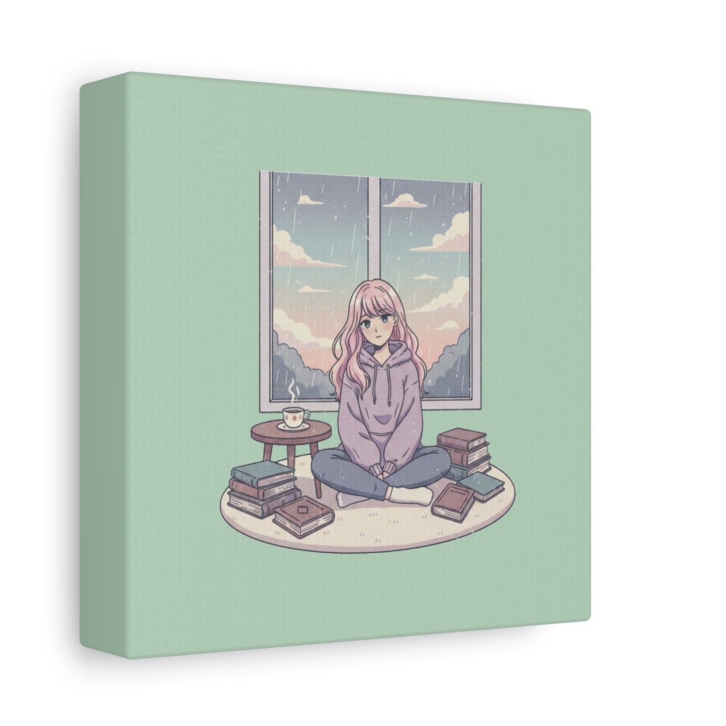 Cozy Girl Reading Wall Art — Matte Stretched Canvas