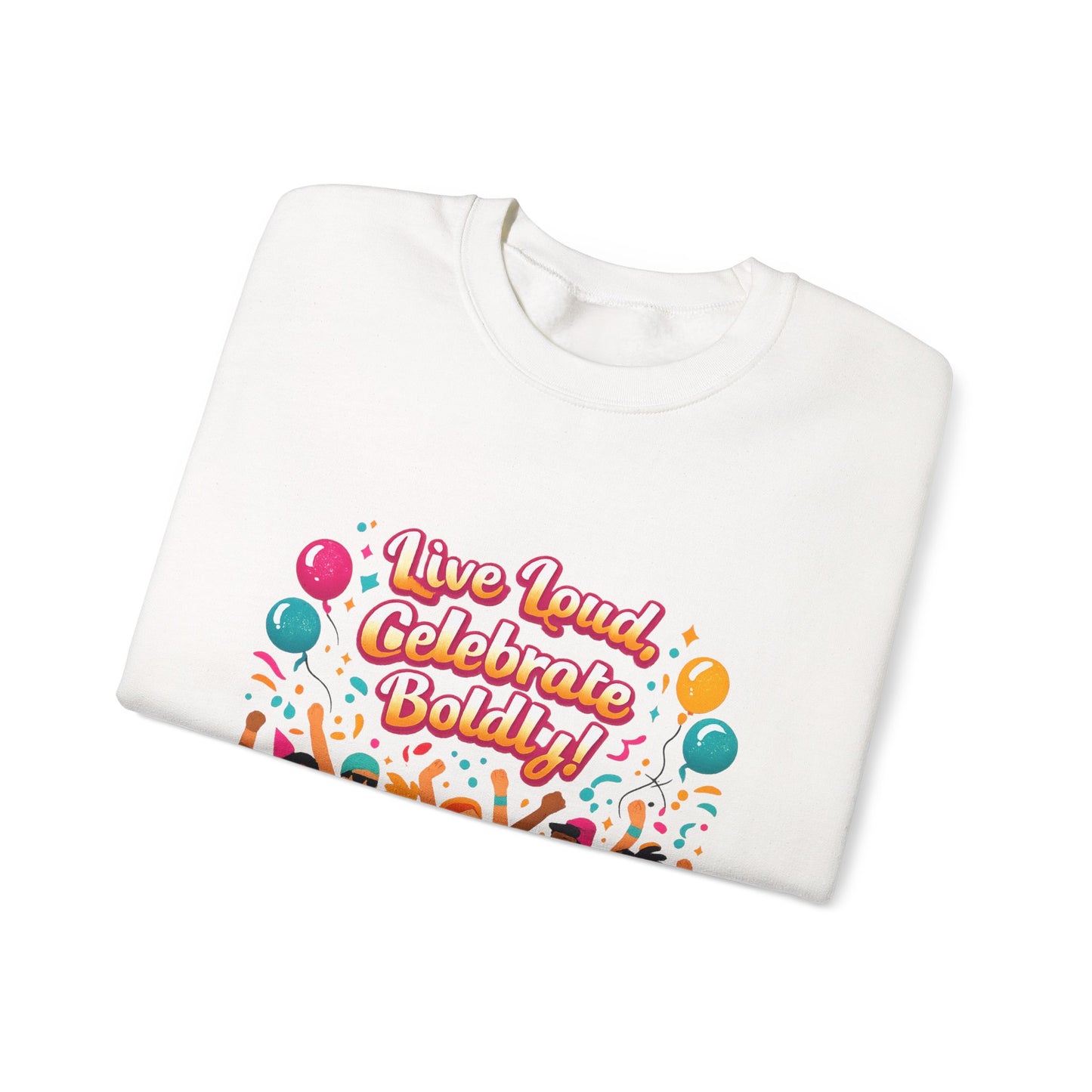 Celebrate Boldly Sweatshirt | carnival confetti colorblocked neon brights
