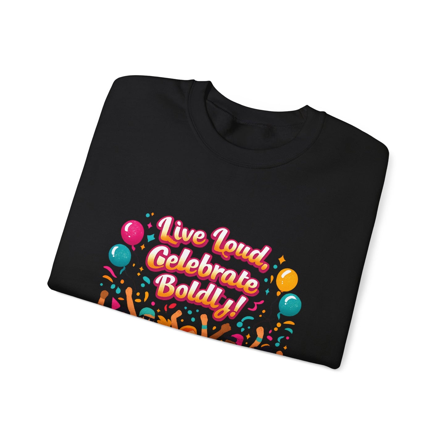 Celebrate Boldly Sweatshirt | carnival confetti colorblocked neon brights