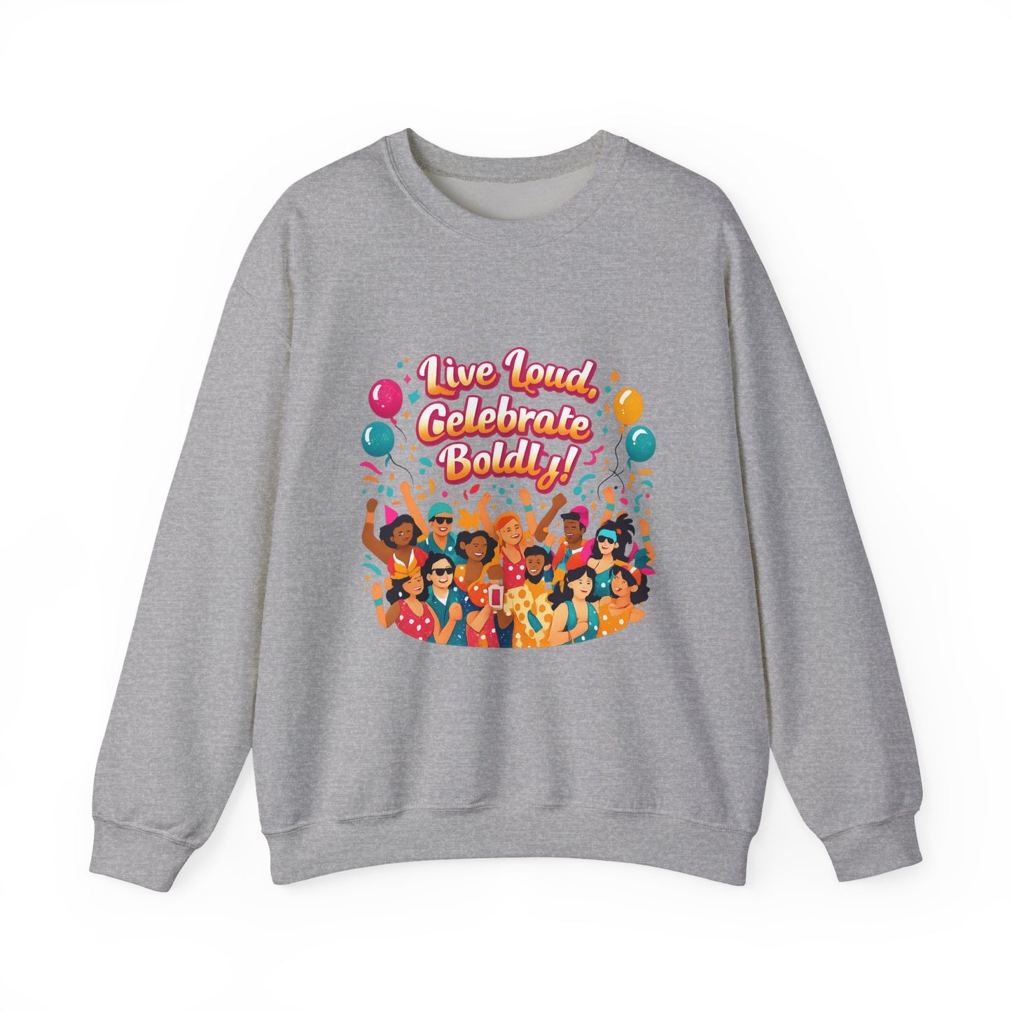 Celebrate Boldly Sweatshirt | carnival confetti colorblocked neon brights
