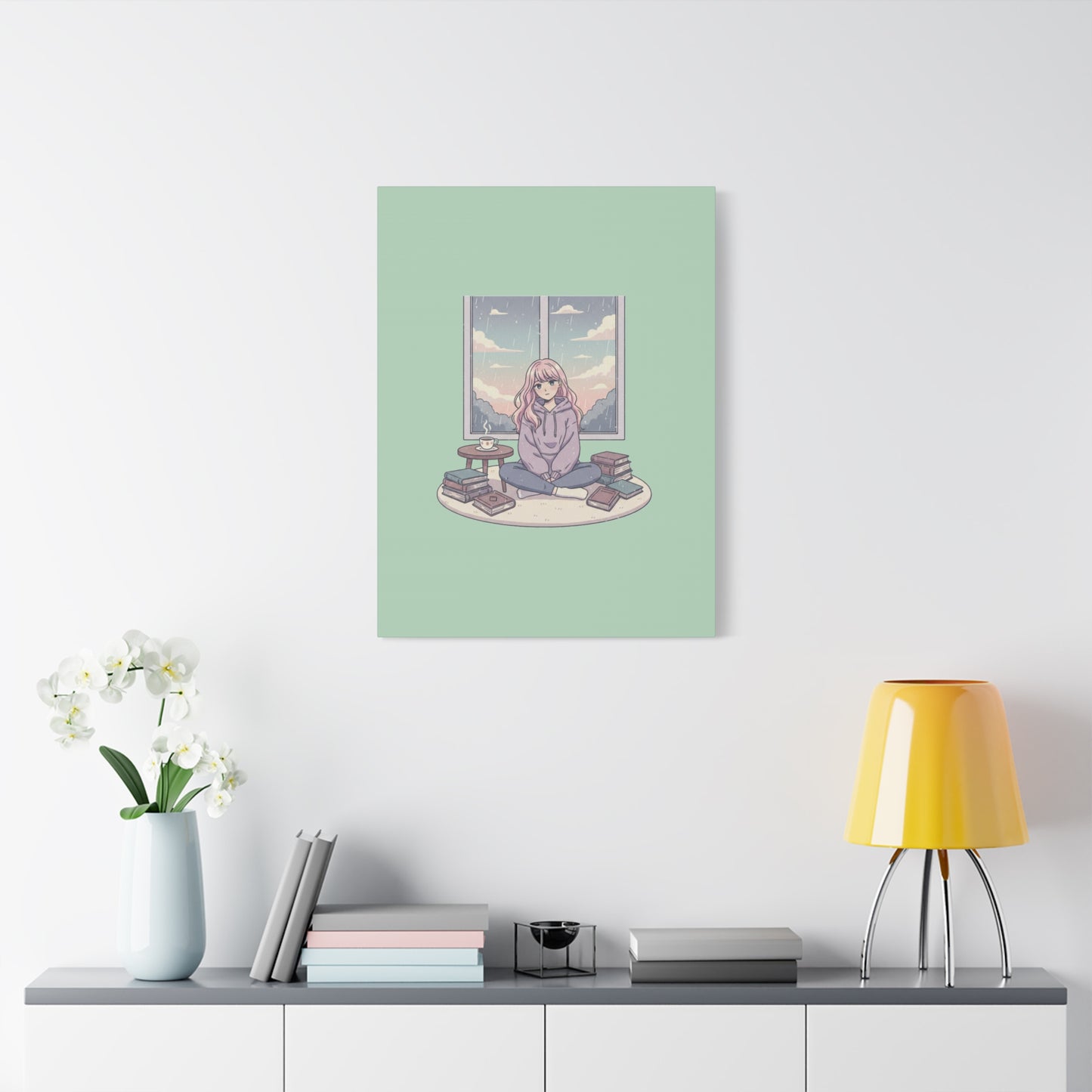 Cozy Girl Reading Wall Art — Matte Stretched Canvas