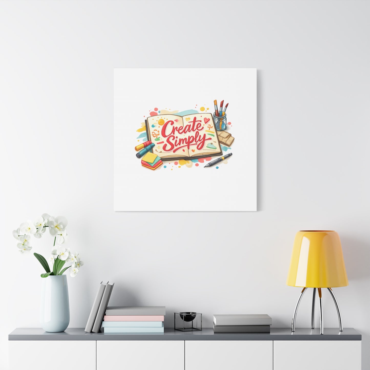 Create Simply Notebook Art Canvas | handmade marker aesthetic, hand-drawn doodle