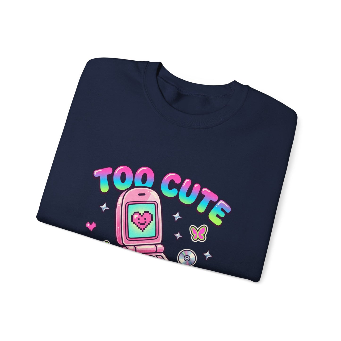 Too Cute To Compute Sweatshirt | Y2K aesthetic, 2000s retro internet graphic