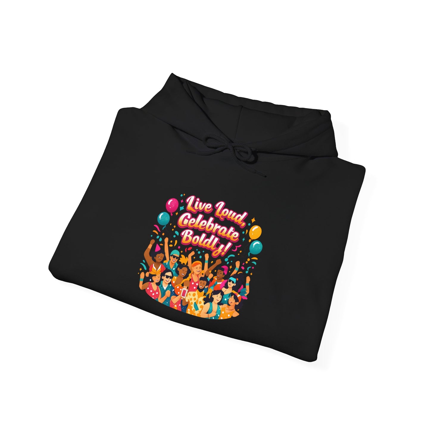 Carnival Confetti Celebration Hoodie | neon brights, color‑blocked fiesta