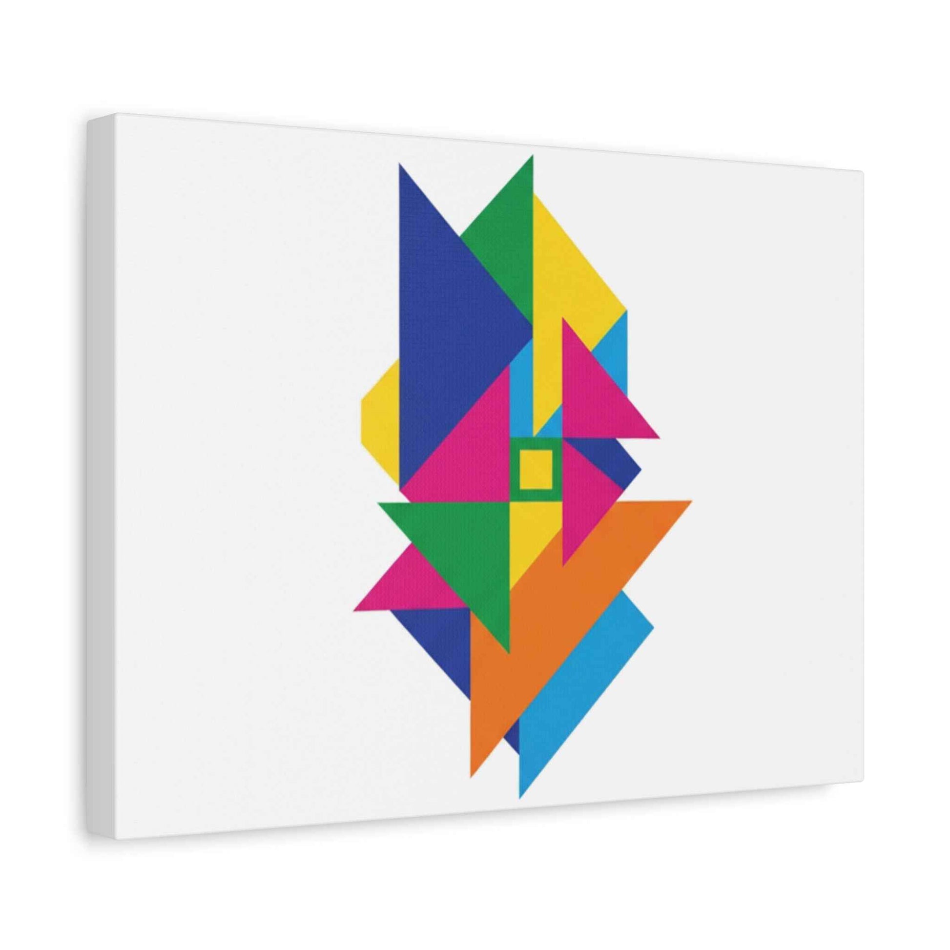 Abstract Geometric Art Canvas — Colorful Modern Stretched Wall Art