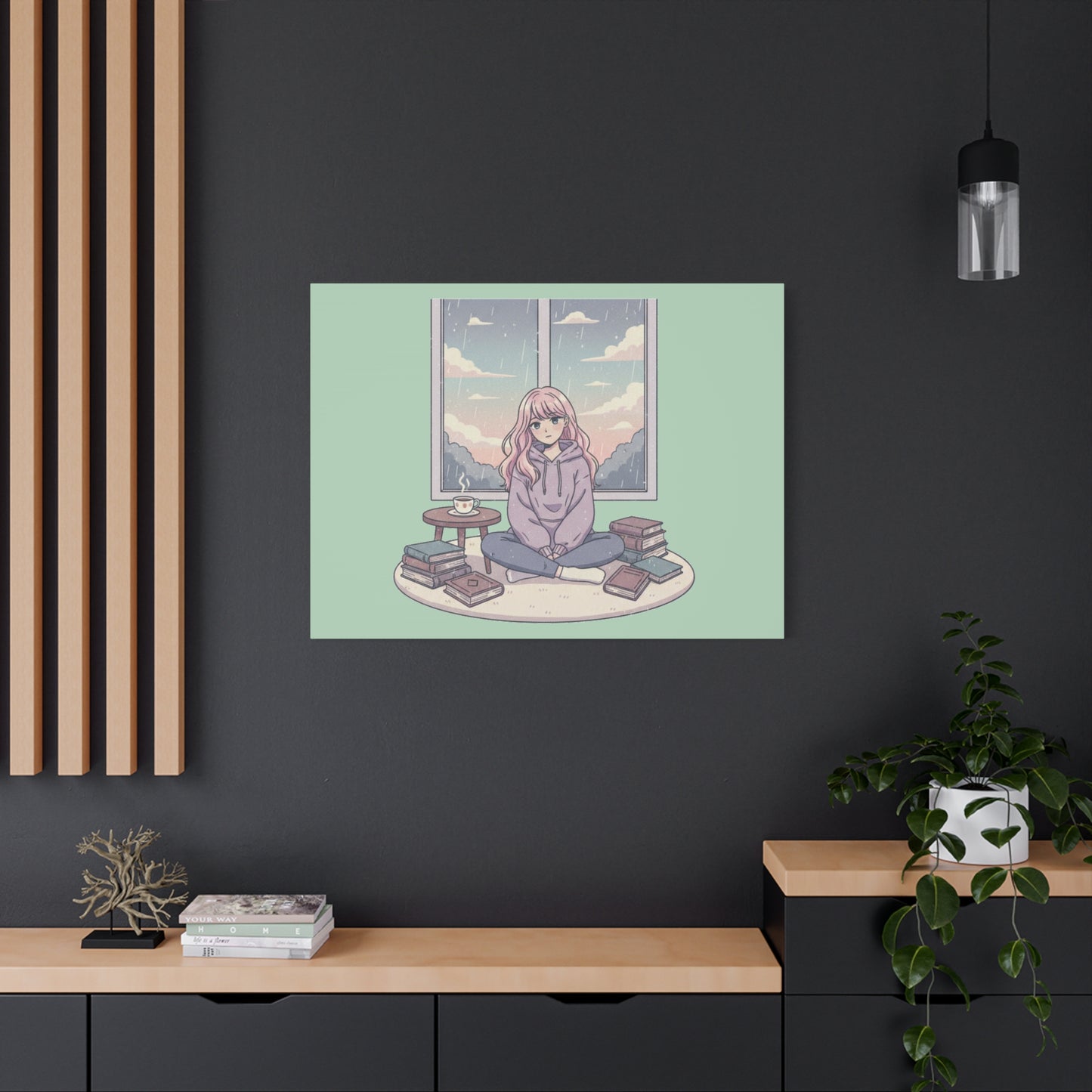 Cozy Girl Reading Wall Art — Matte Stretched Canvas