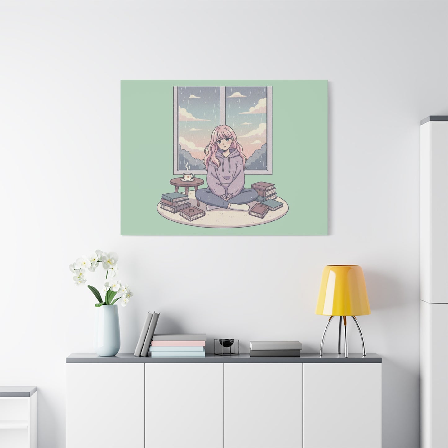 Cozy Girl Reading Wall Art — Matte Stretched Canvas
