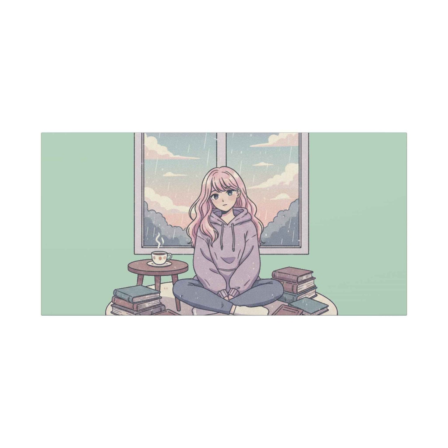 Cozy Girl Reading Wall Art — Matte Stretched Canvas