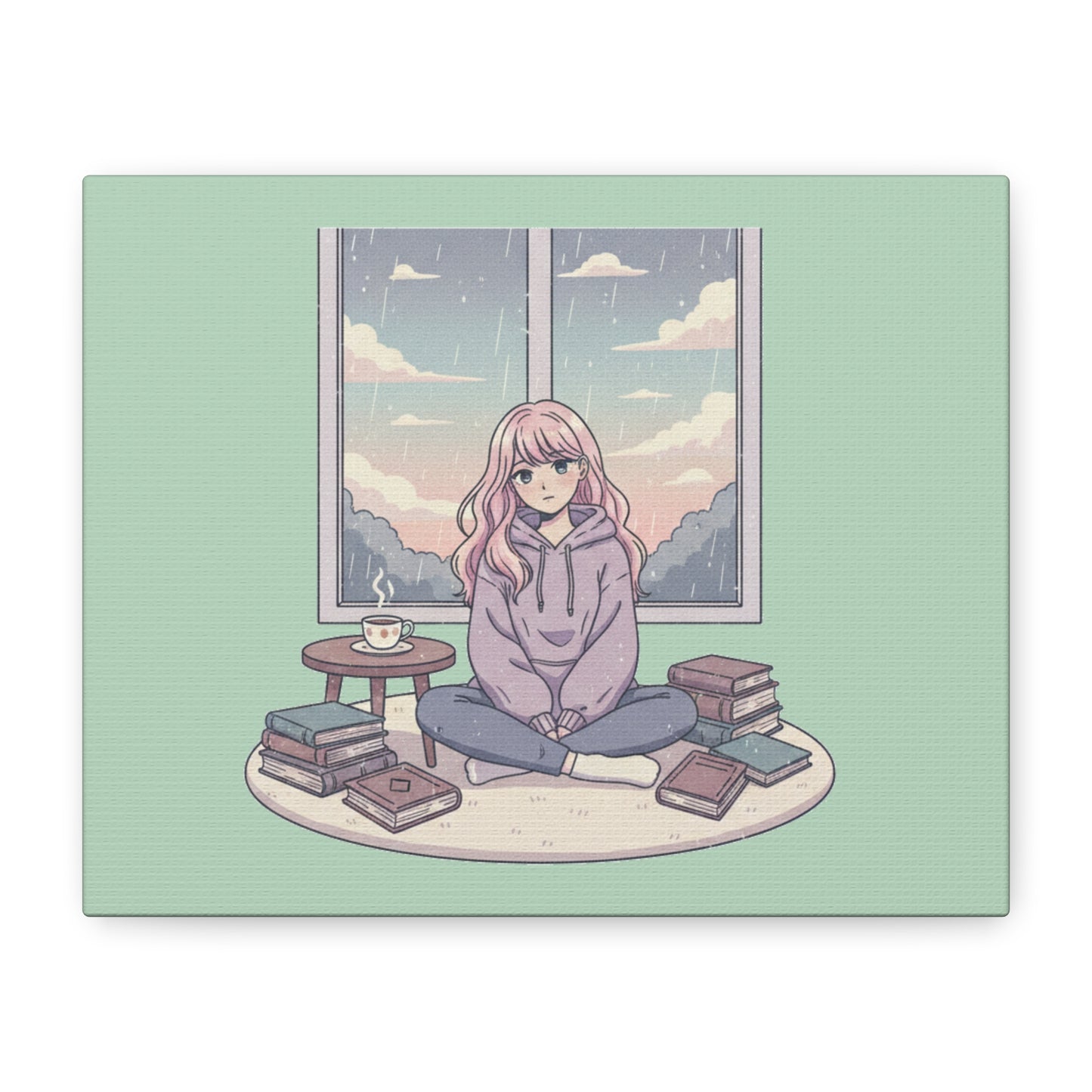 Cozy Girl Reading Wall Art — Matte Stretched Canvas
