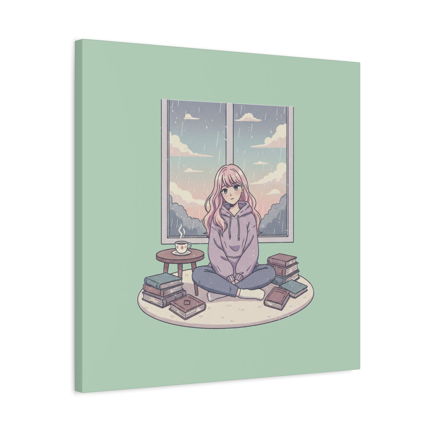 Cozy Girl Reading Wall Art — Matte Stretched Canvas