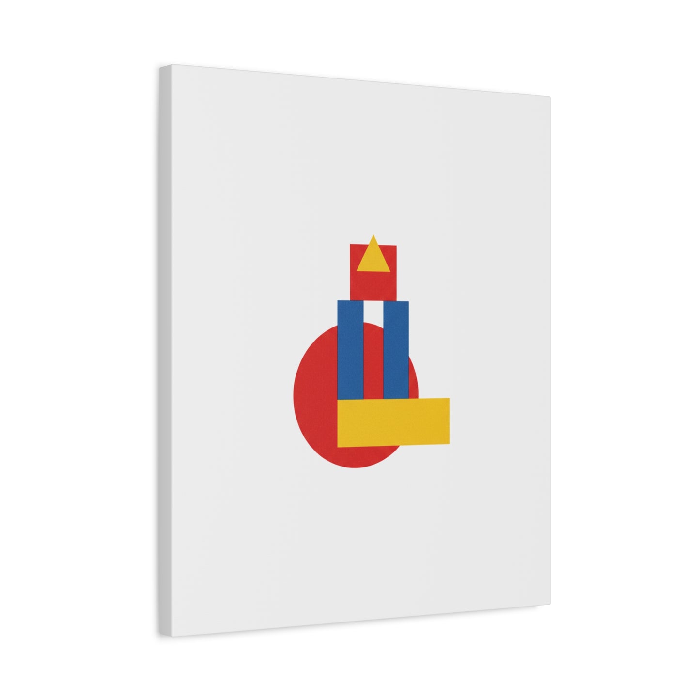 Abstract Geometric Shape Canvas Print — Minimalist Primary Color Wall Art