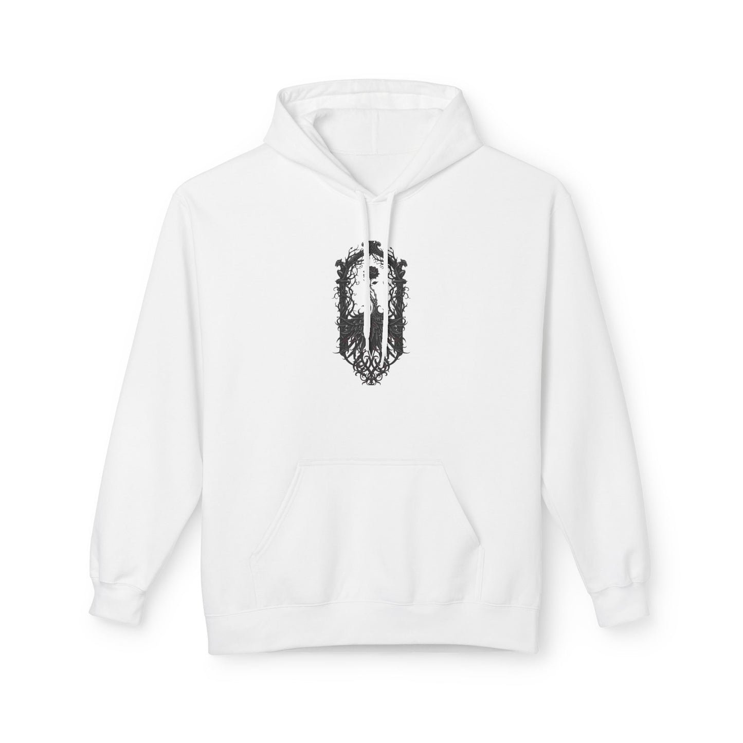 Wolf Crest Hoodie — Monochrome Forest Wolf Emblem