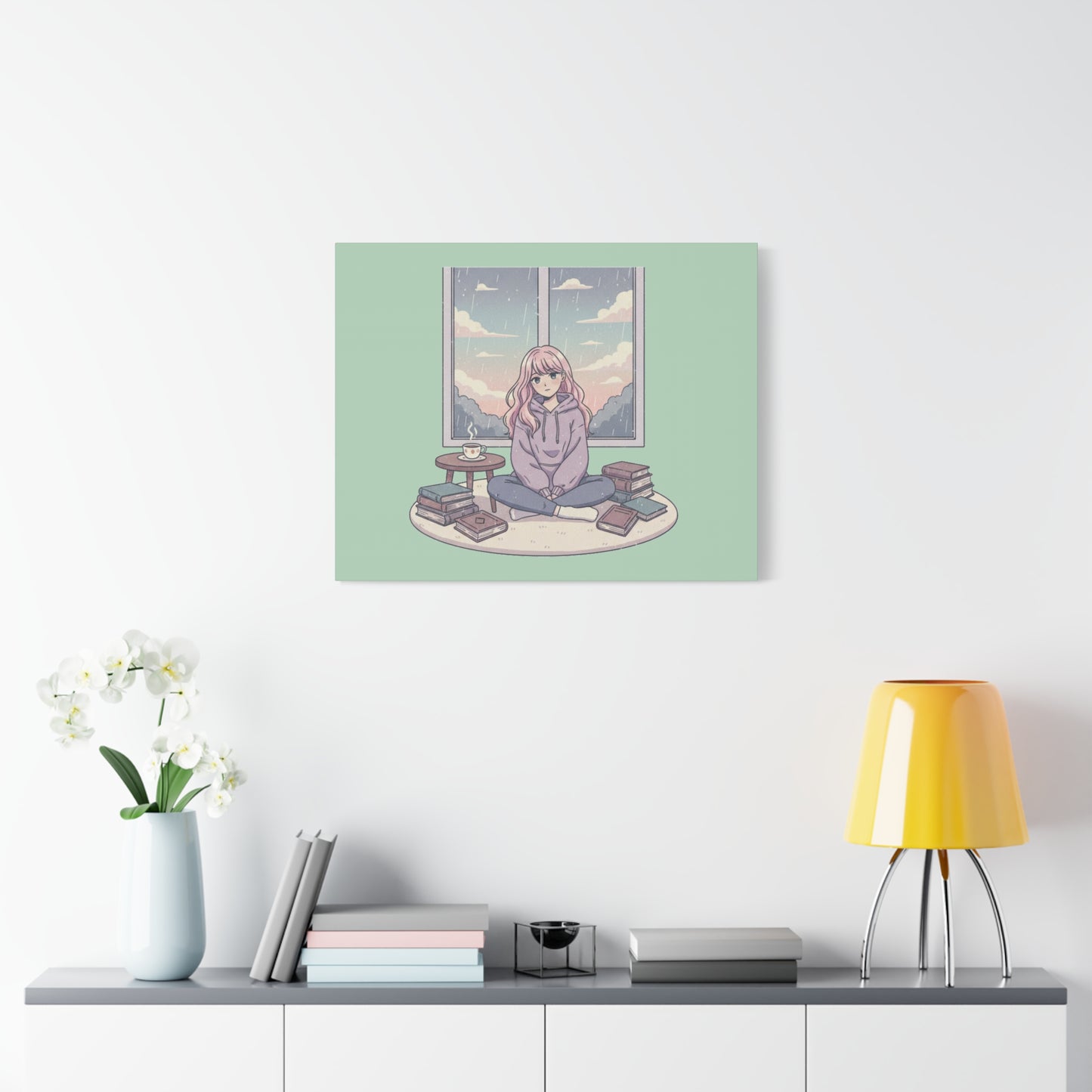 Cozy Girl Reading Wall Art — Matte Stretched Canvas