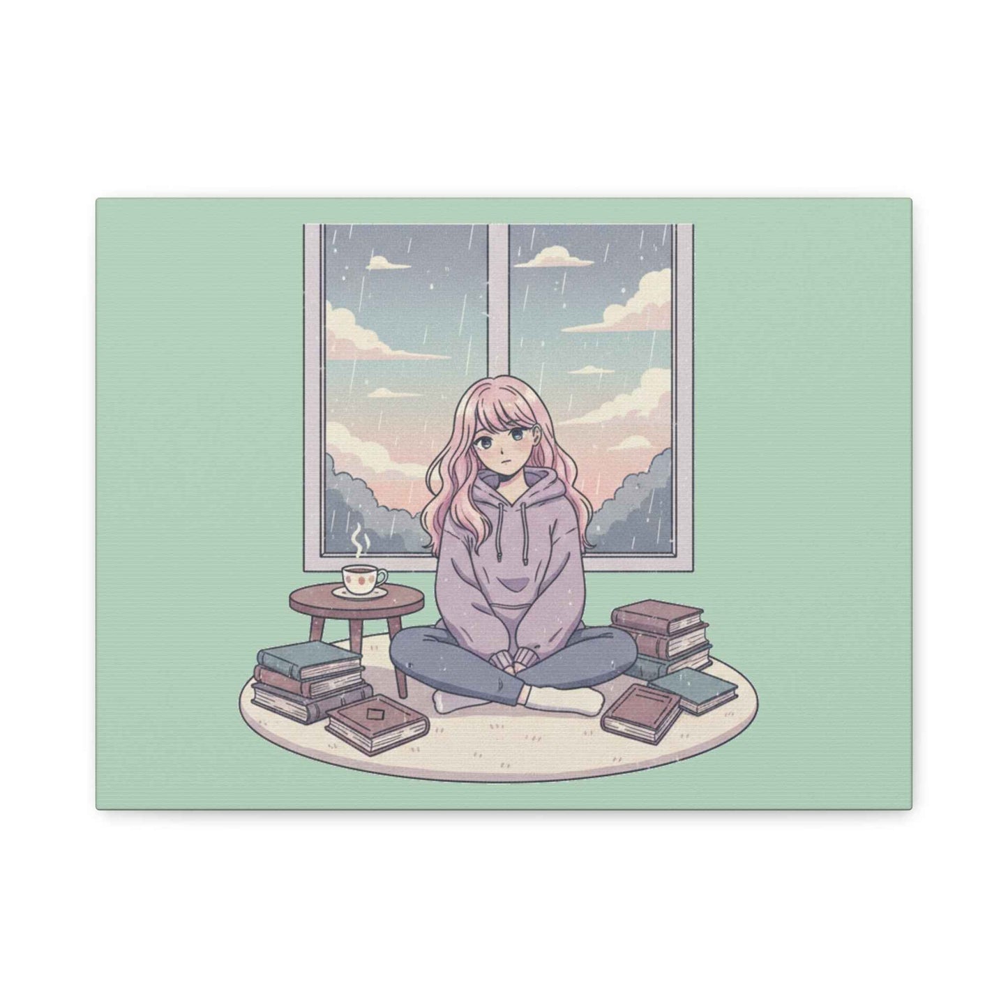 Cozy Girl Reading Wall Art — Matte Stretched Canvas