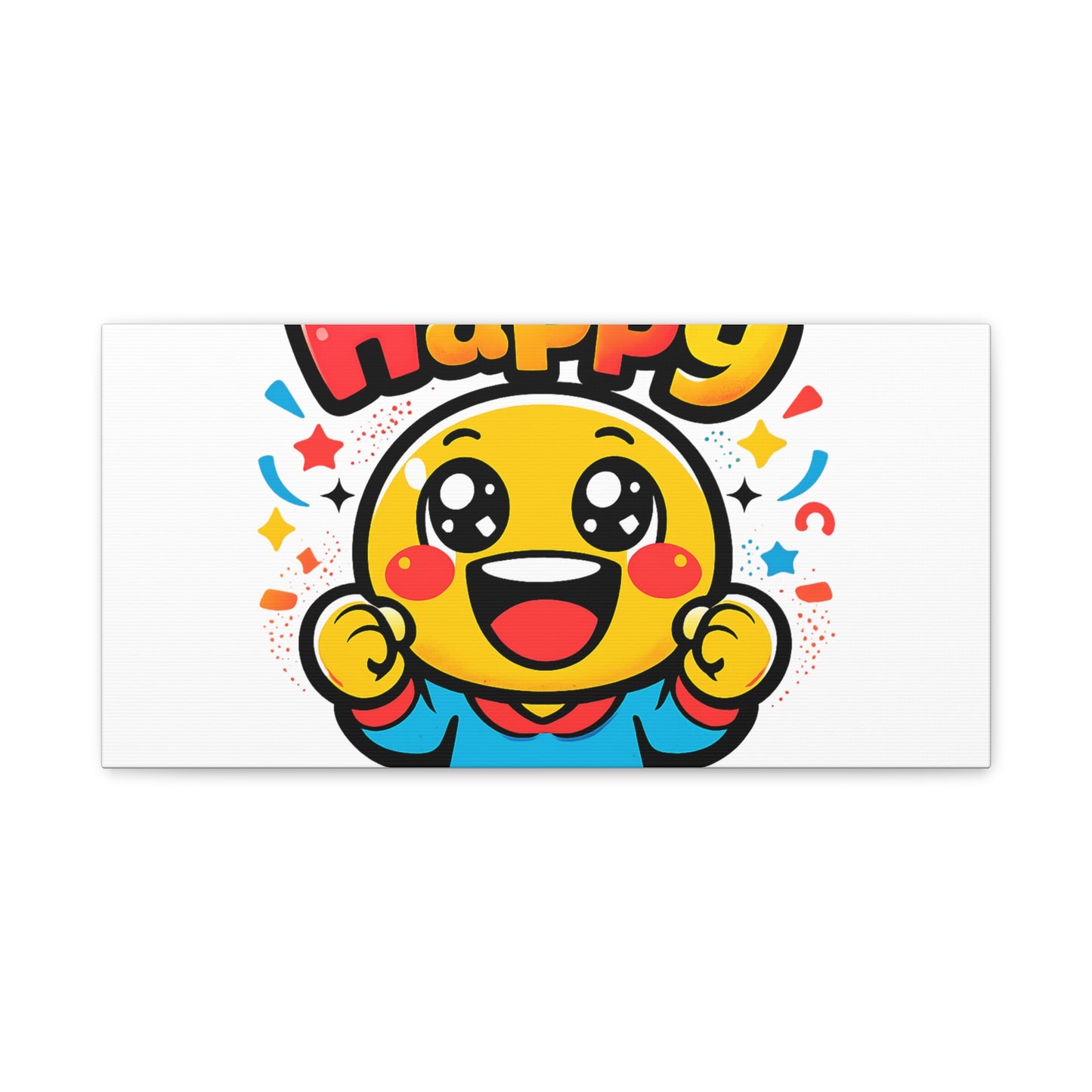 Happy Emoji Cartoon Canvas | Bold Cartoon, Thick Outline, Kawaii Minimal