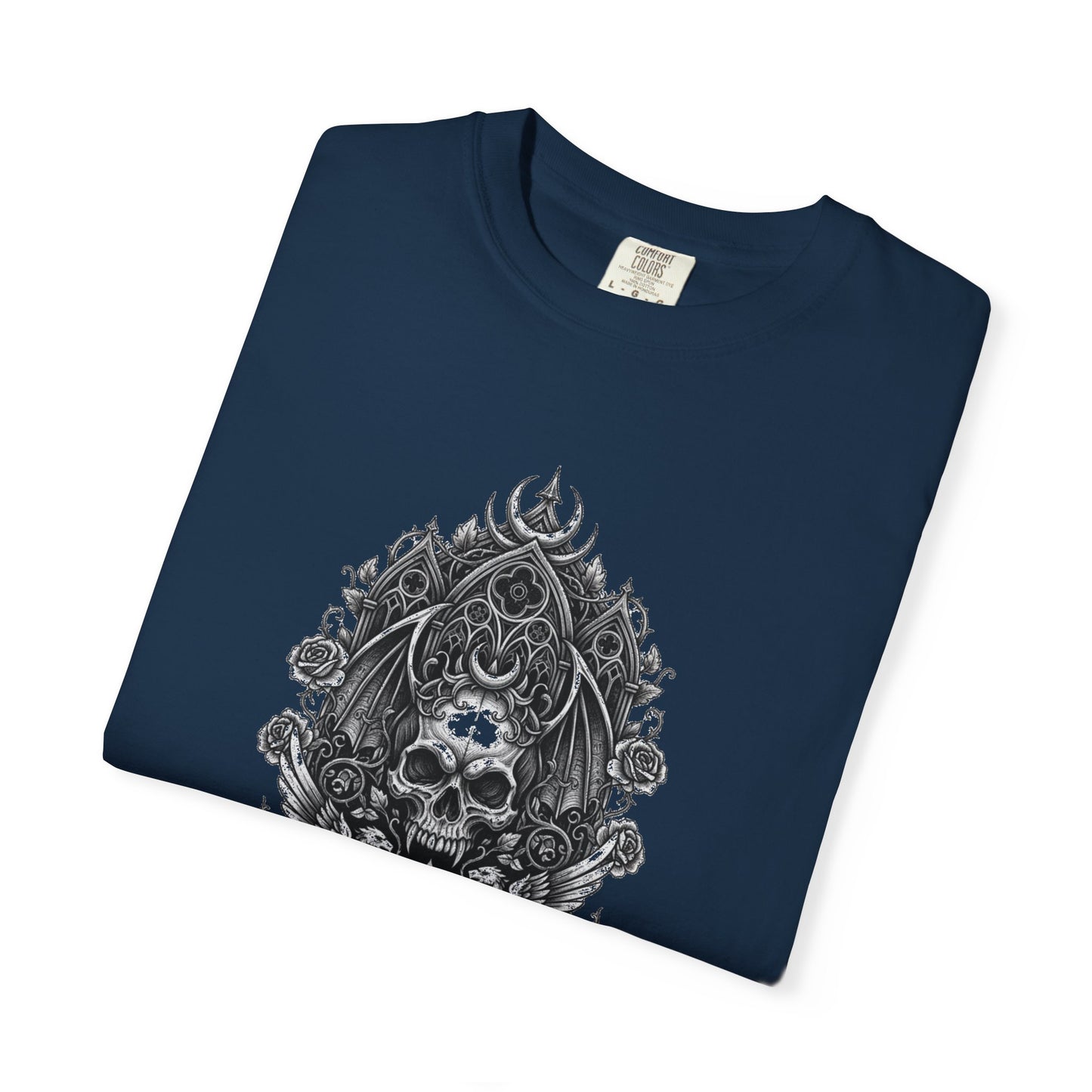 Skull & Cross Key Gothic T-Shirt — Ornate Dark Art Graphic Tee