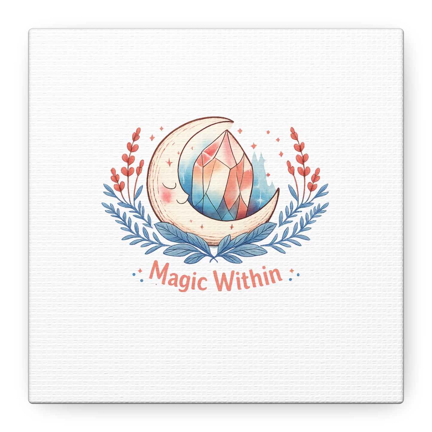 Magic Within Moon Crystal Canvas | witchcore, moon phase, crystals
