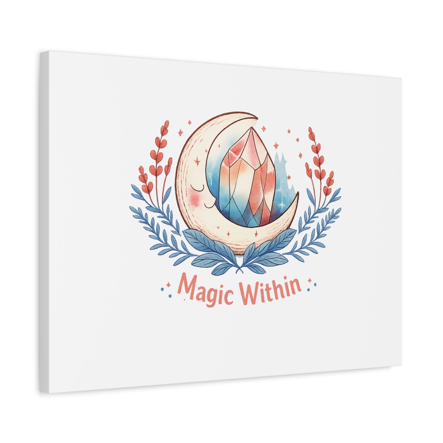 Magic Within Moon Crystal Canvas | witchcore, moon phase, crystals