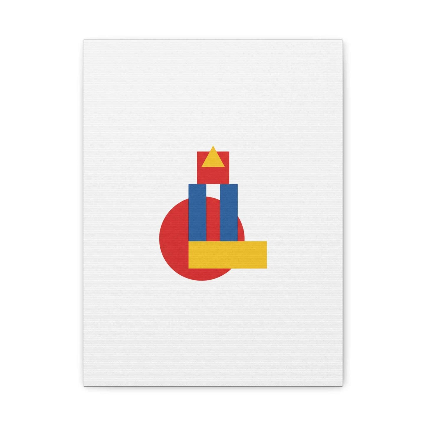 Abstract Geometric Shape Canvas Print — Minimalist Primary Color Wall Art
