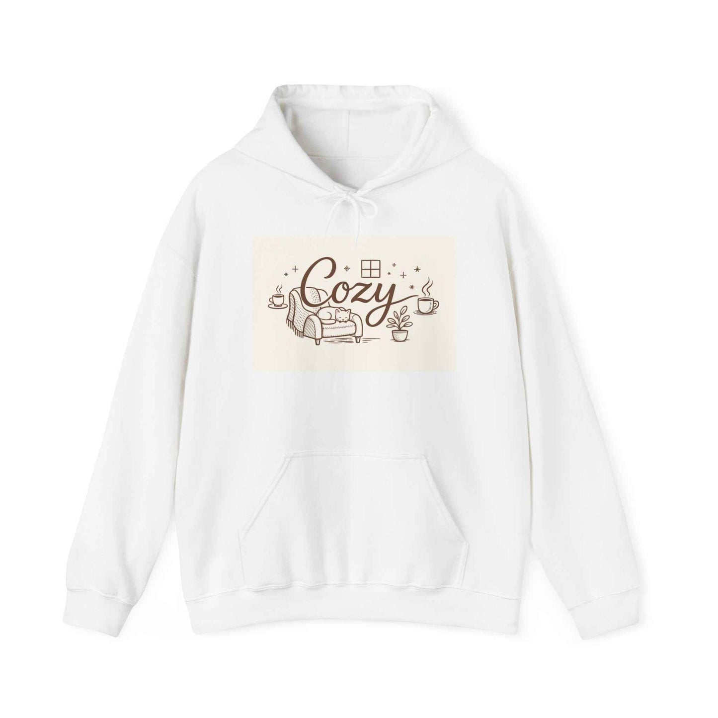 Cozy Home Hoodie — 'Cozy' Armchair & Hot Cocoa Comfort Pullover
