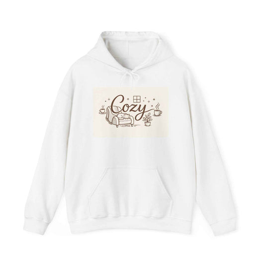 Cozy Home Hoodie — 'Cozy' Armchair & Hot Cocoa Comfort Pullover
