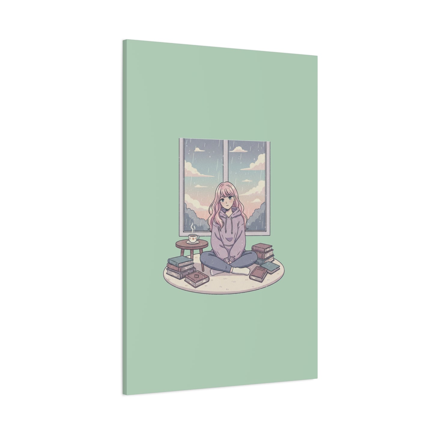 Cozy Girl Reading Wall Art — Matte Stretched Canvas