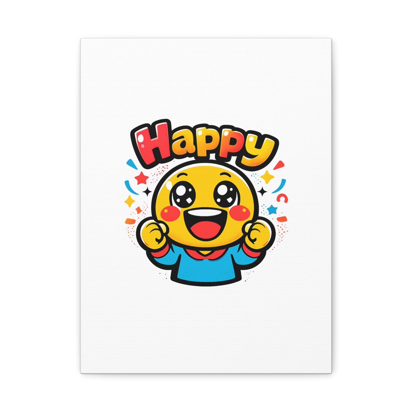Happy Emoji Cartoon Canvas | Bold Cartoon, Thick Outline, Kawaii Minimal