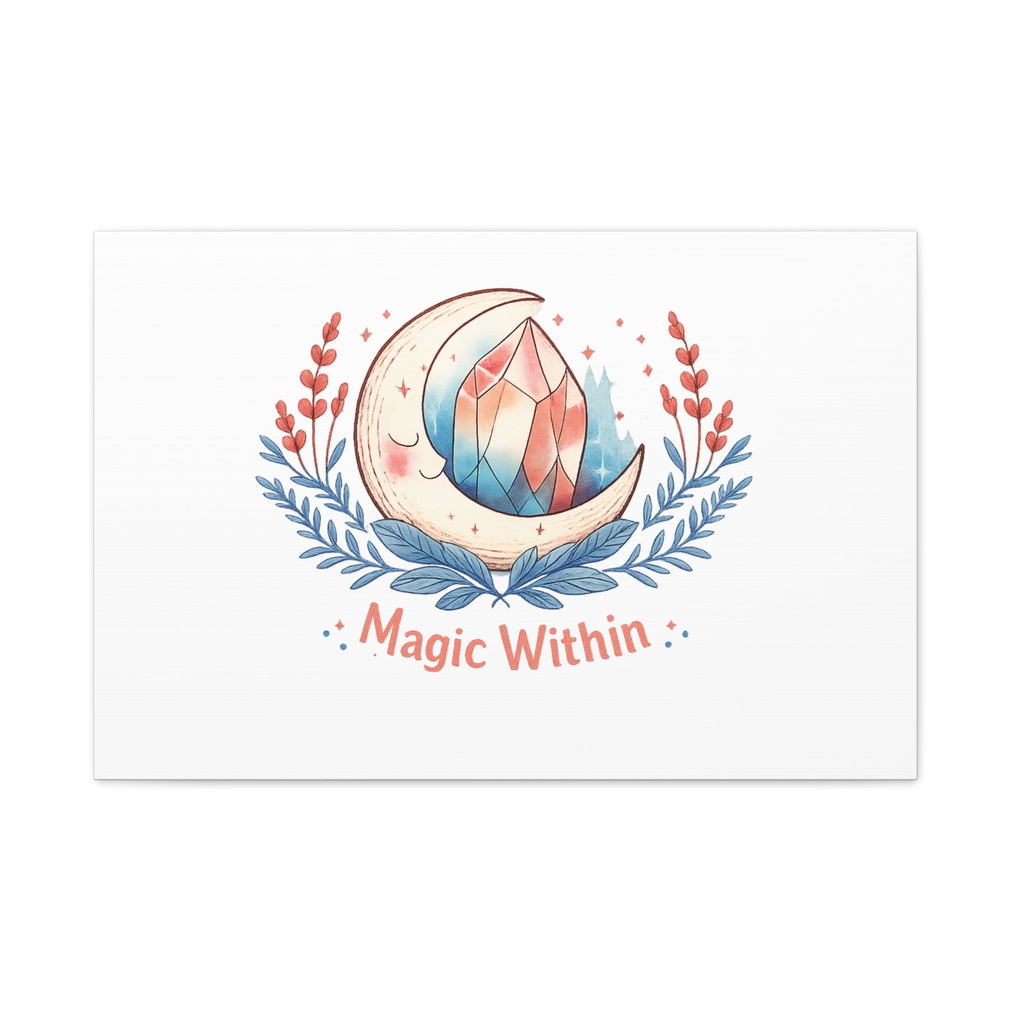 Magic Within Moon Crystal Canvas | witchcore, moon phase, crystals
