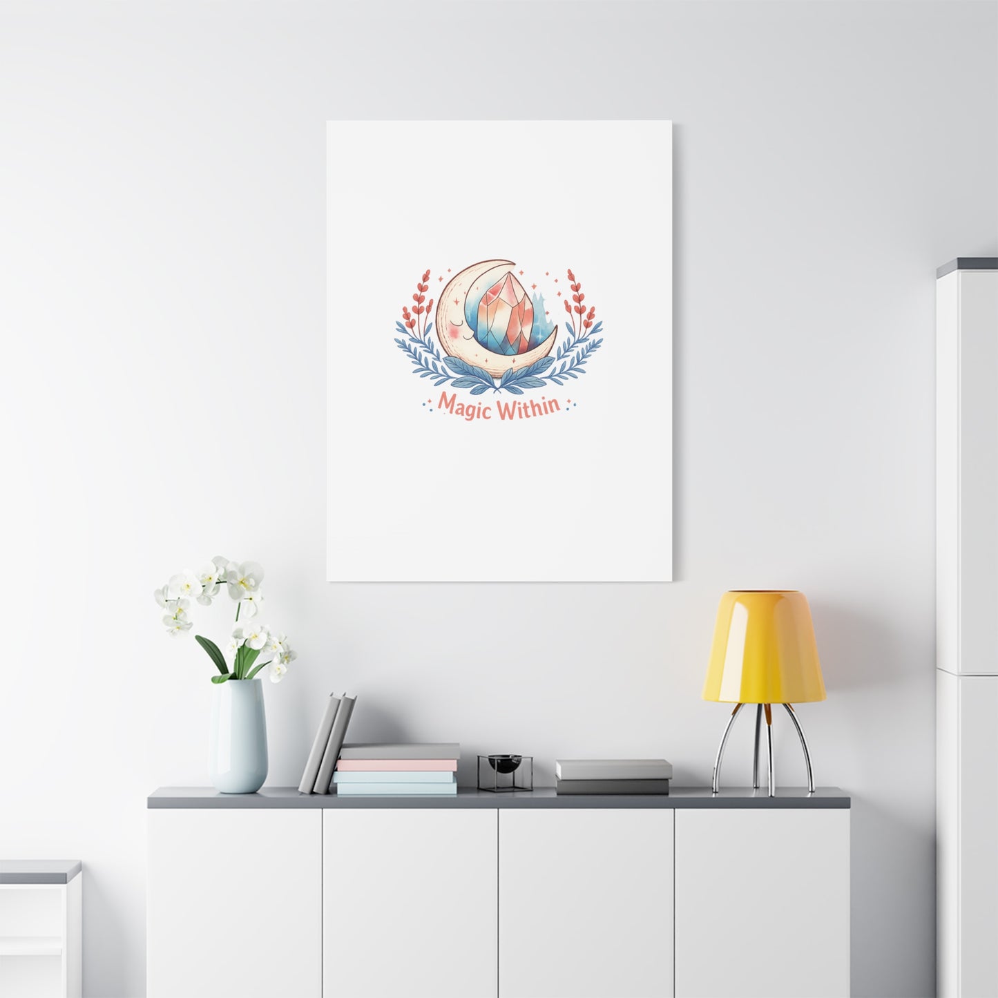 Magic Within Moon Crystal Canvas | witchcore, moon phase, crystals