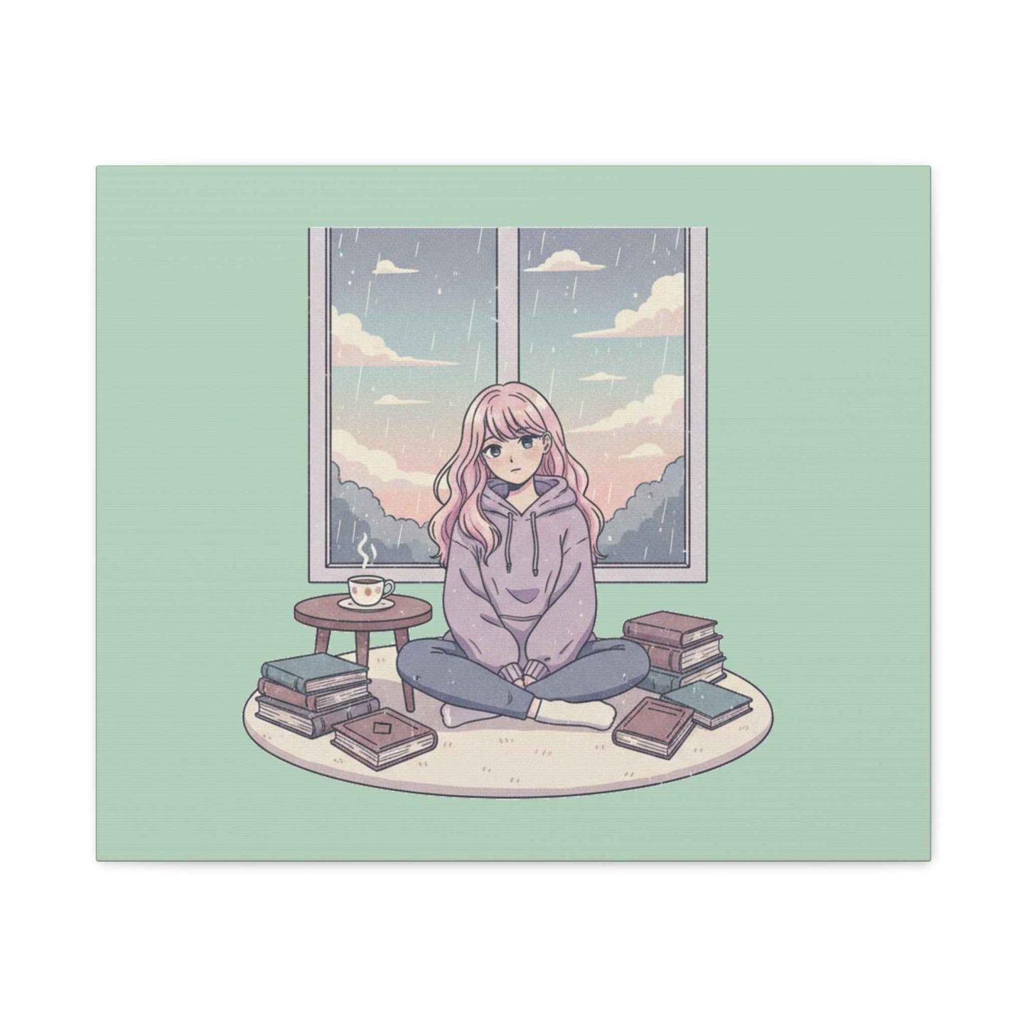 Cozy Girl Reading Wall Art — Matte Stretched Canvas