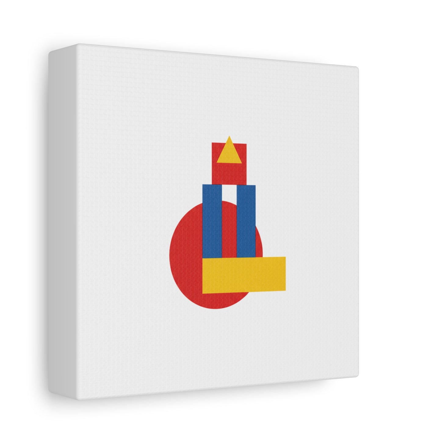 Abstract Geometric Shape Canvas Print — Minimalist Primary Color Wall Art