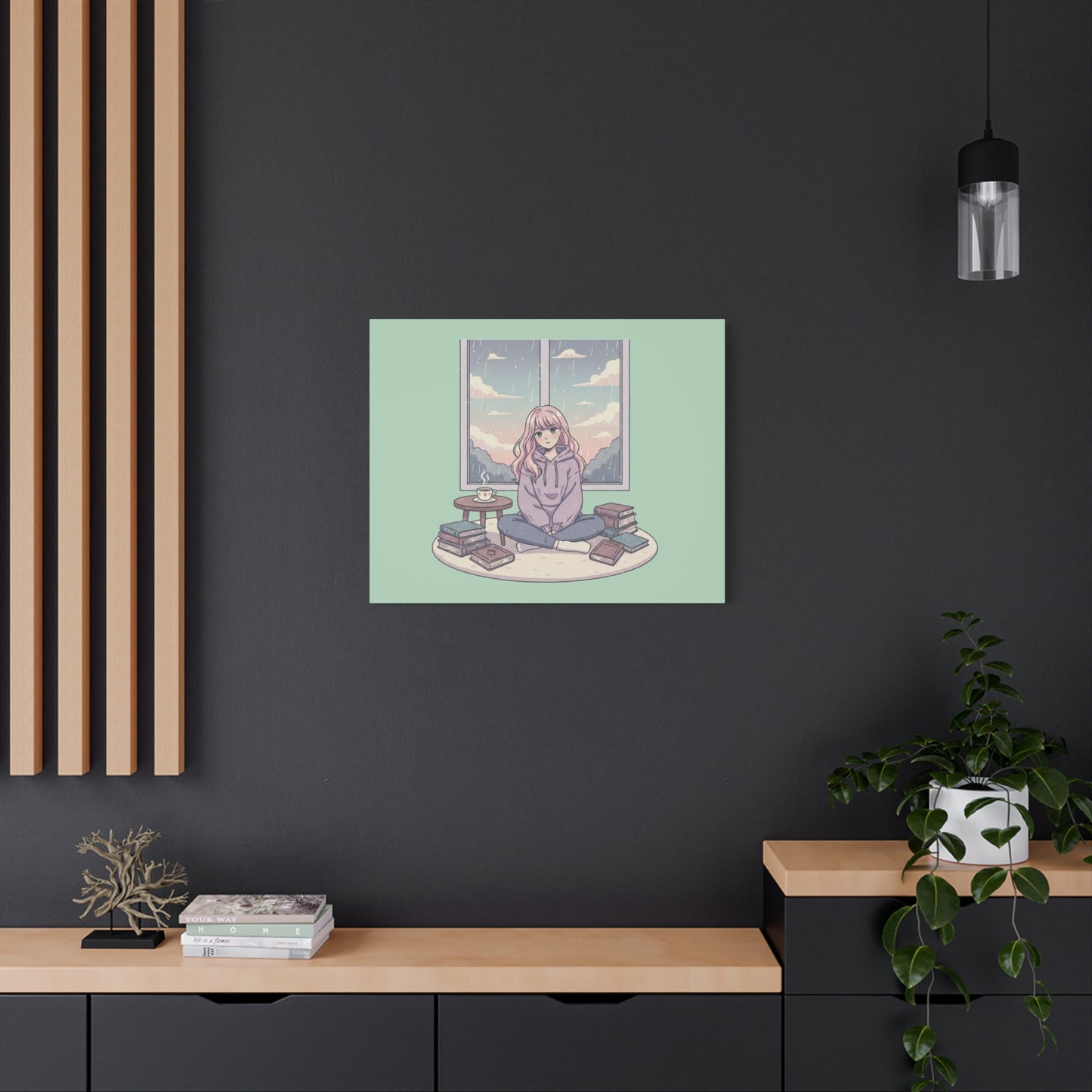 Cozy Girl Reading Wall Art — Matte Stretched Canvas