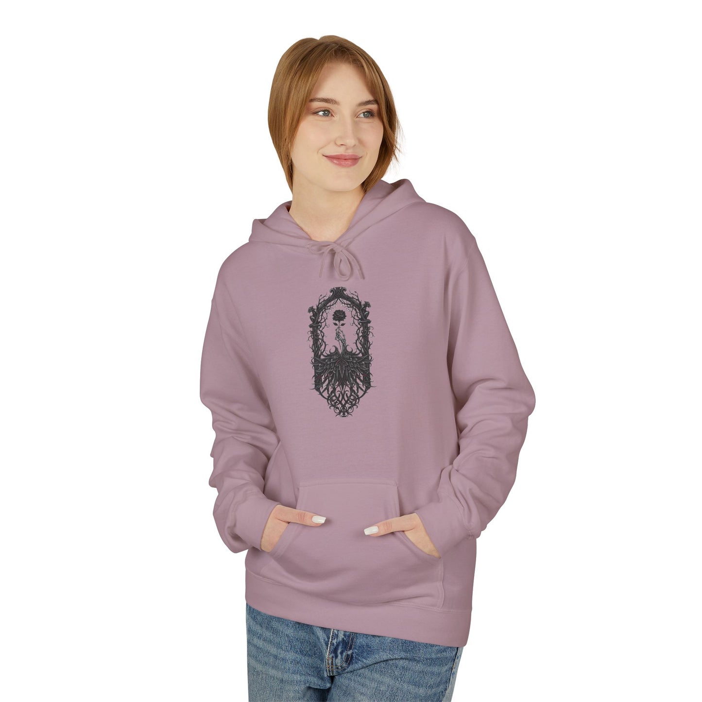 Wolf Crest Hoodie — Monochrome Forest Wolf Emblem
