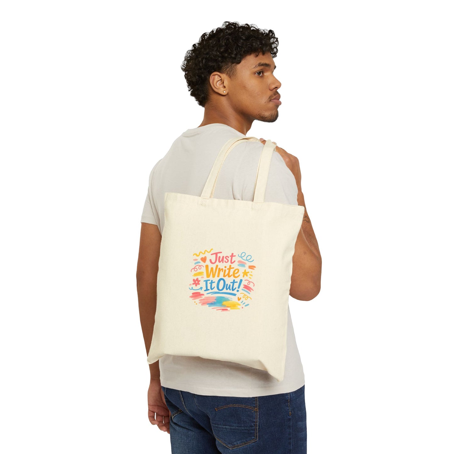 Just Write It Out Tote | hand-drawn marker effect, doodle art