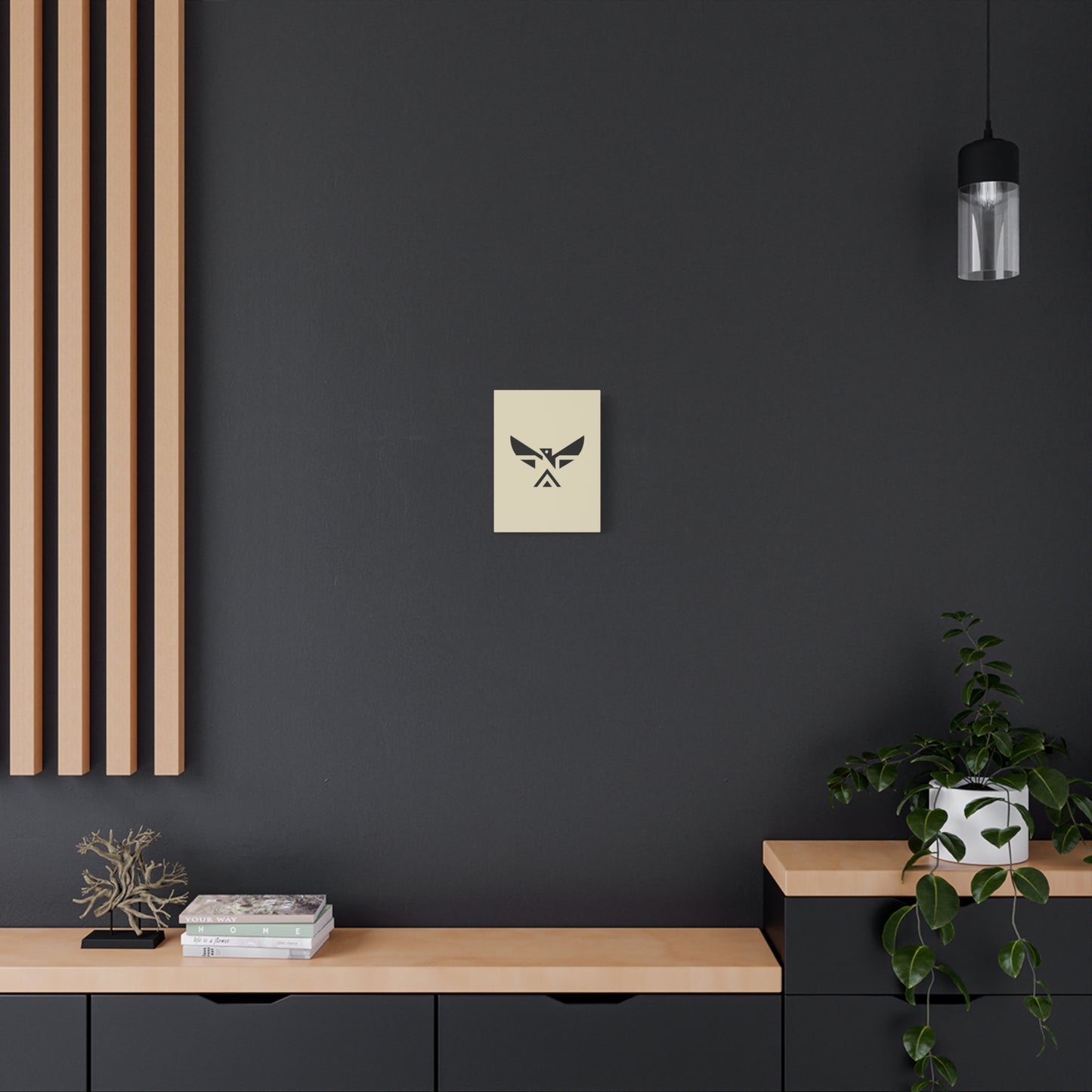 Minimalist Geometric Eagle Canvas Print — Modern Native-Inspired Wall Art