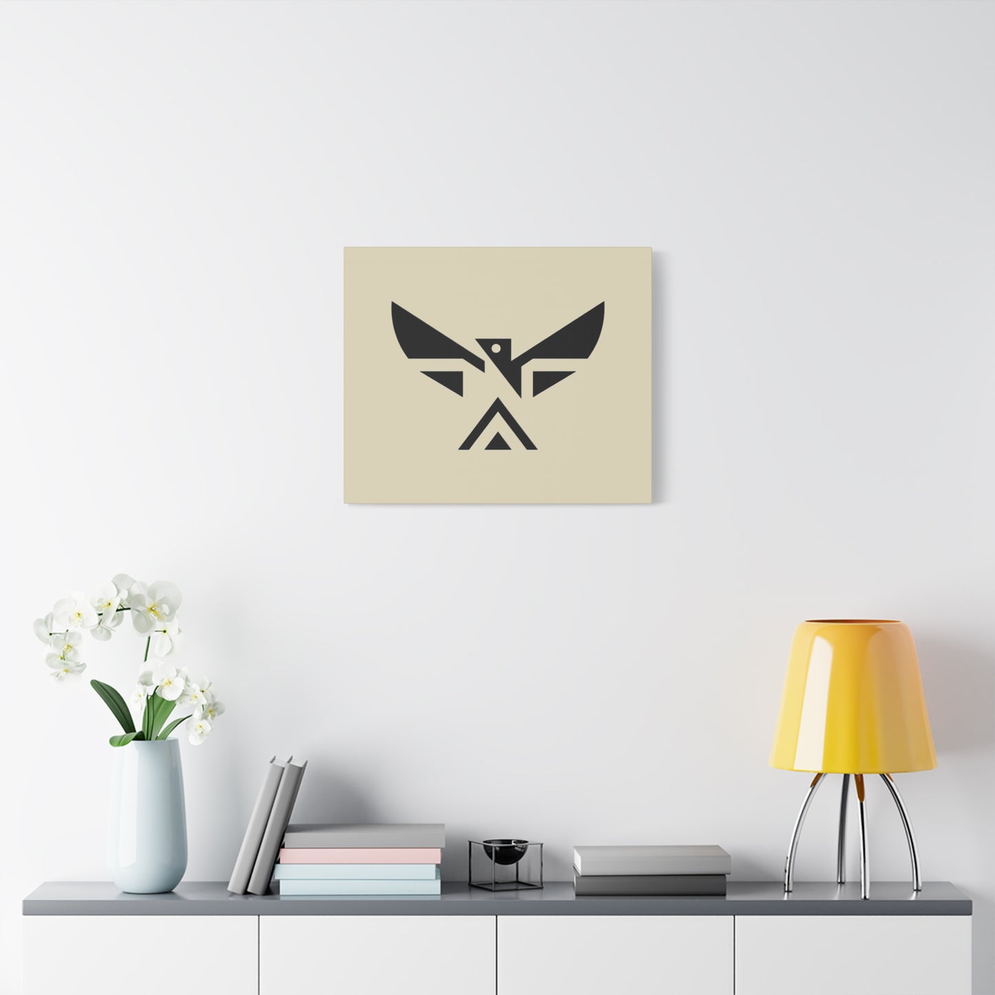 Minimalist Geometric Eagle Canvas Print — Modern Native-Inspired Wall Art