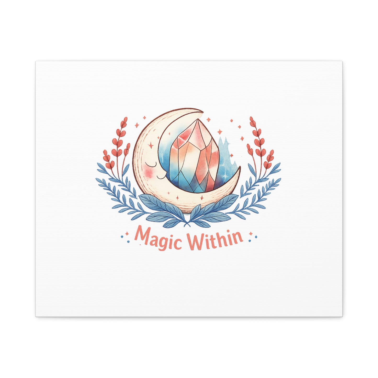 Magic Within Moon Crystal Canvas | witchcore, moon phase, crystals