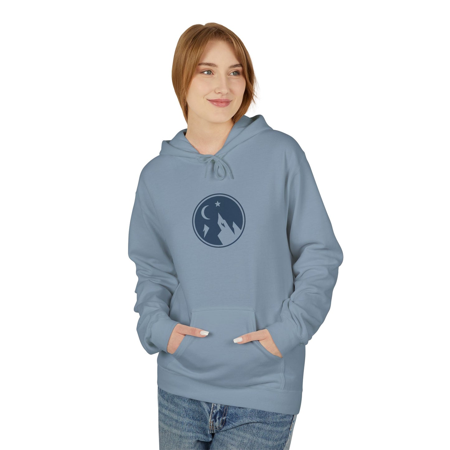Hoodie — Minimal Mountain Moon Logo Pullover