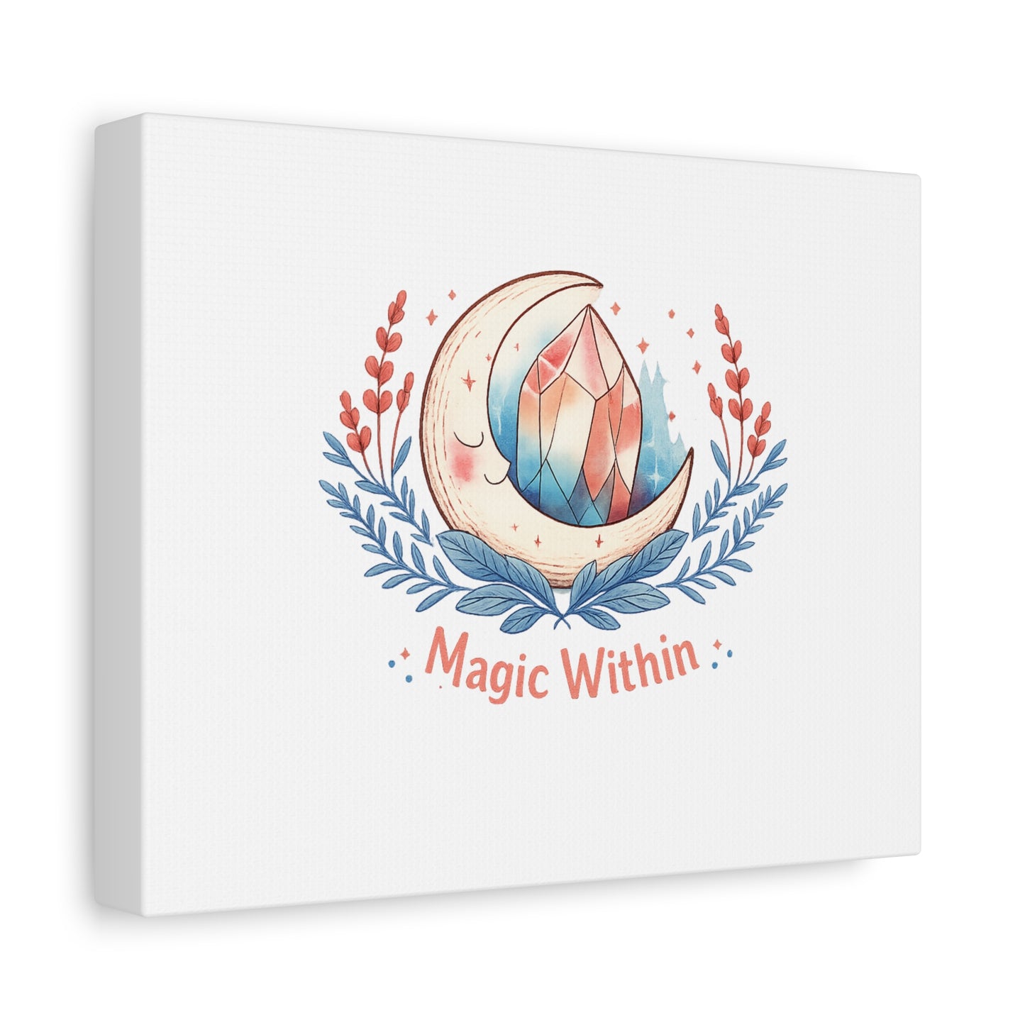 Magic Within Moon Crystal Canvas | witchcore, moon phase, crystals