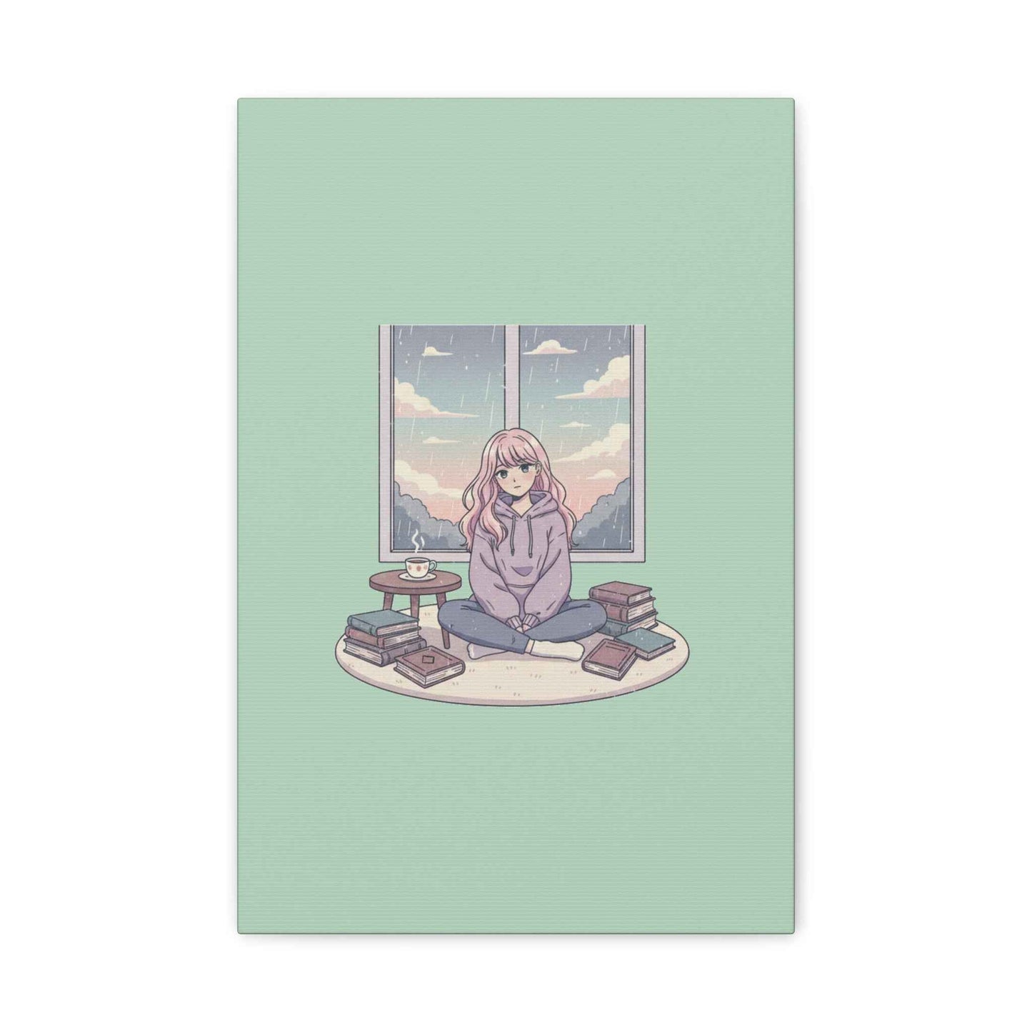 Cozy Girl Reading Wall Art — Matte Stretched Canvas