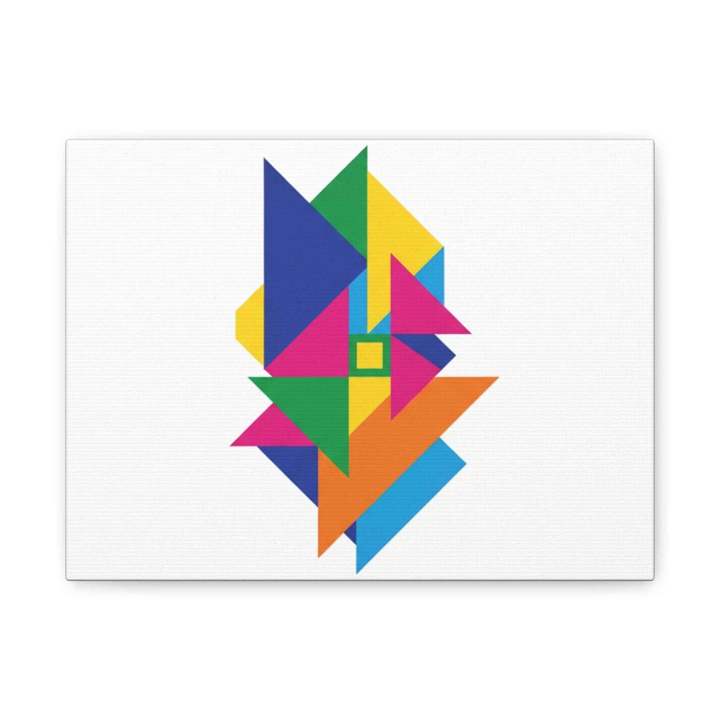 Abstract Geometric Art Canvas — Colorful Modern Stretched Wall Art