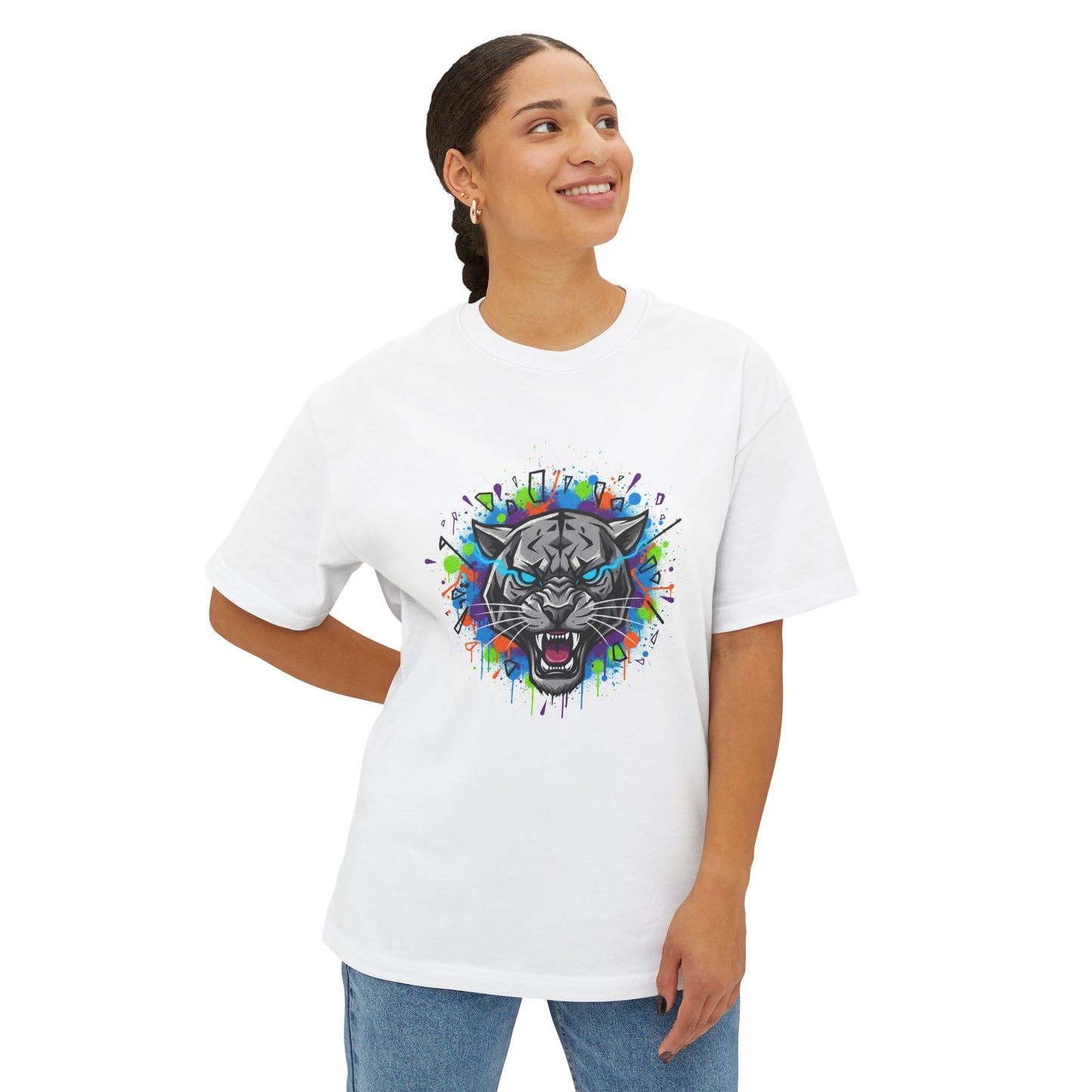 Tiger Graffiti Tee — Colorful Roaring Cat Graphic T-Shirt