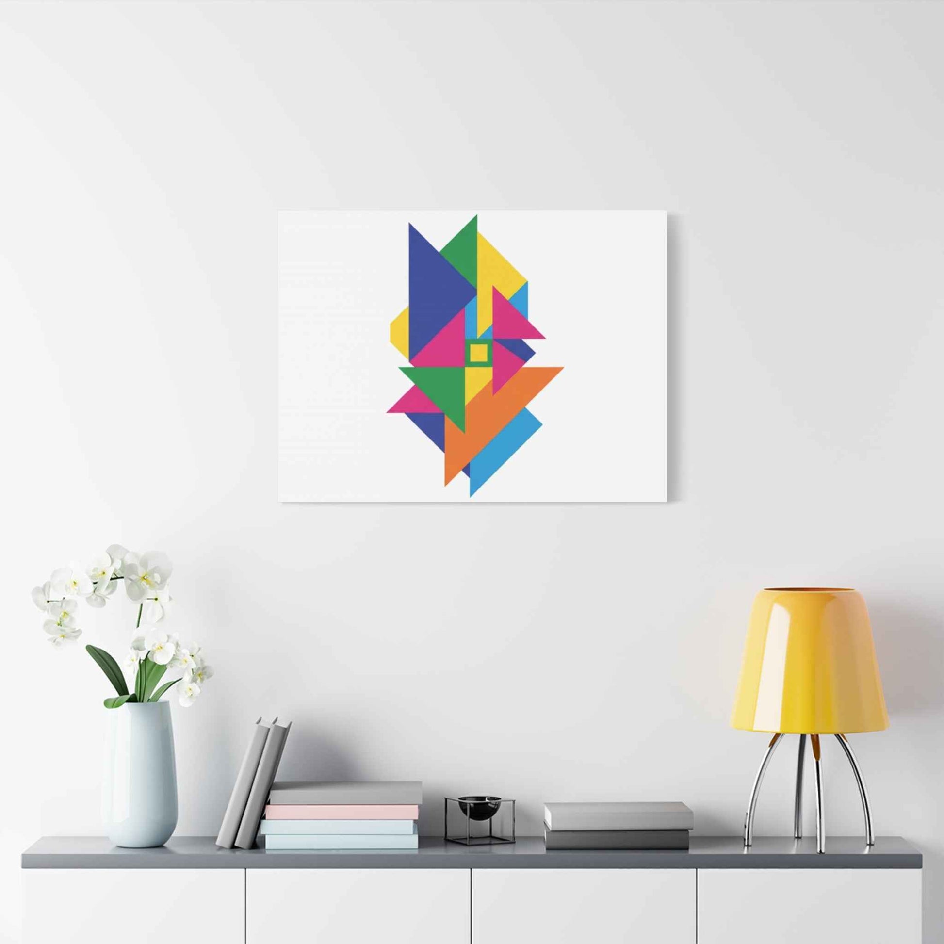 Abstract Geometric Art Canvas — Colorful Modern Stretched Wall Art