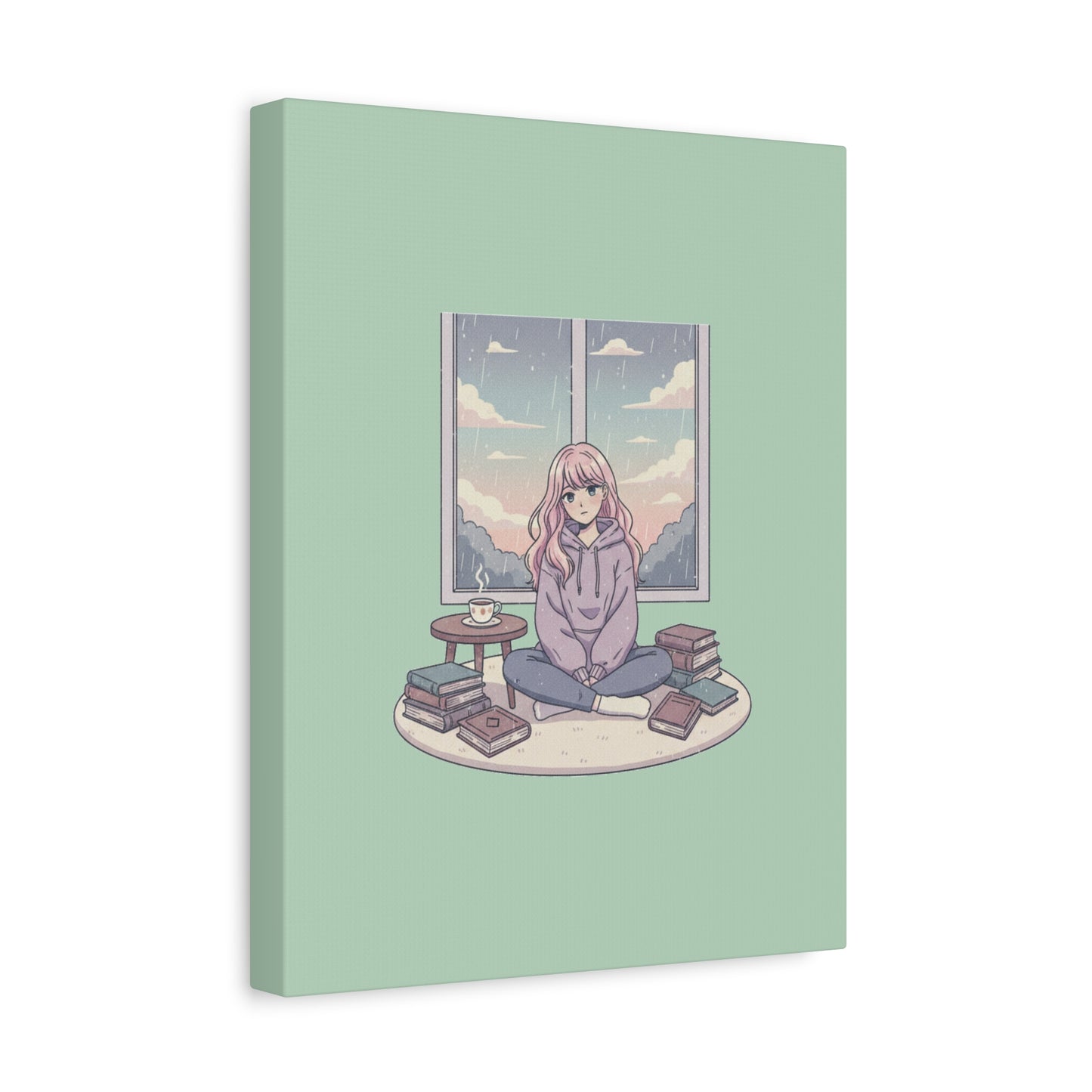 Cozy Girl Reading Wall Art — Matte Stretched Canvas