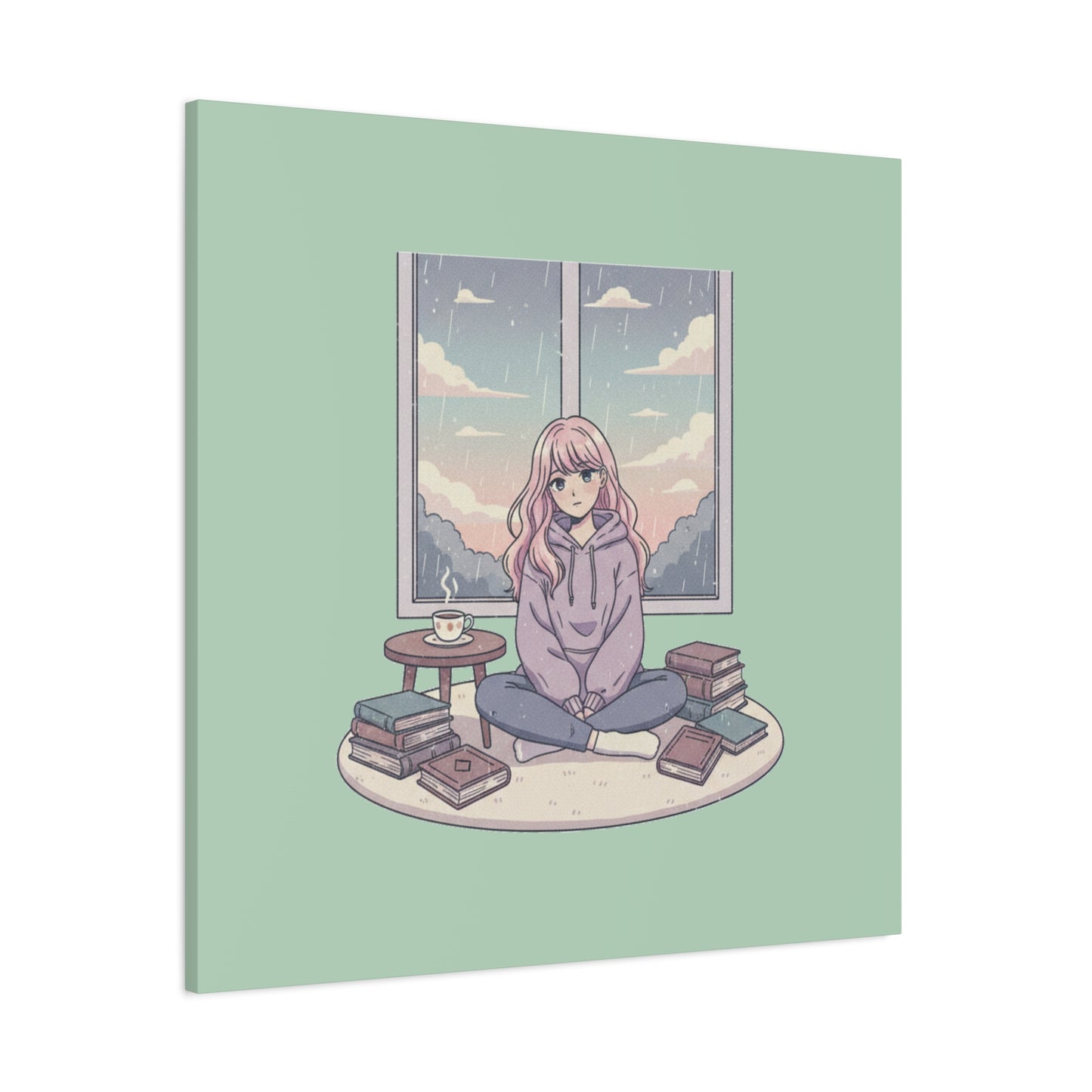 Cozy Girl Reading Wall Art — Matte Stretched Canvas