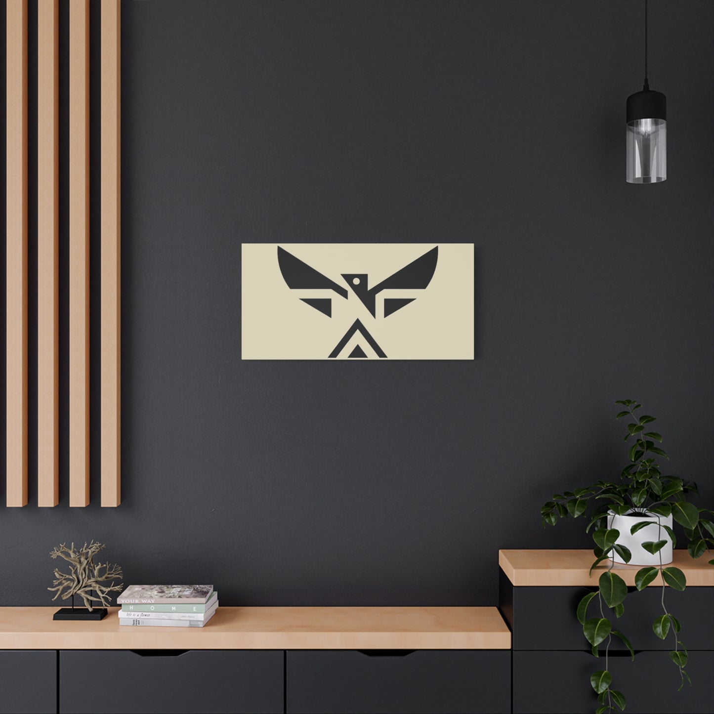 Minimalist Geometric Eagle Canvas Print — Modern Native-Inspired Wall Art