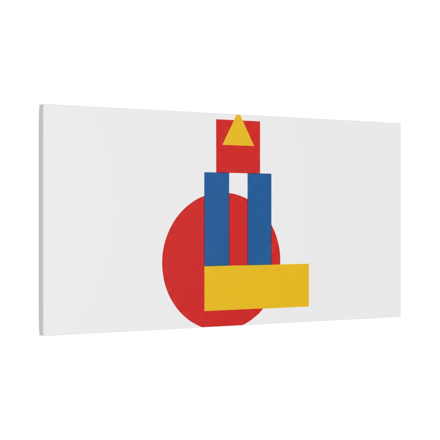 Abstract Geometric Shape Canvas Print — Minimalist Primary Color Wall Art